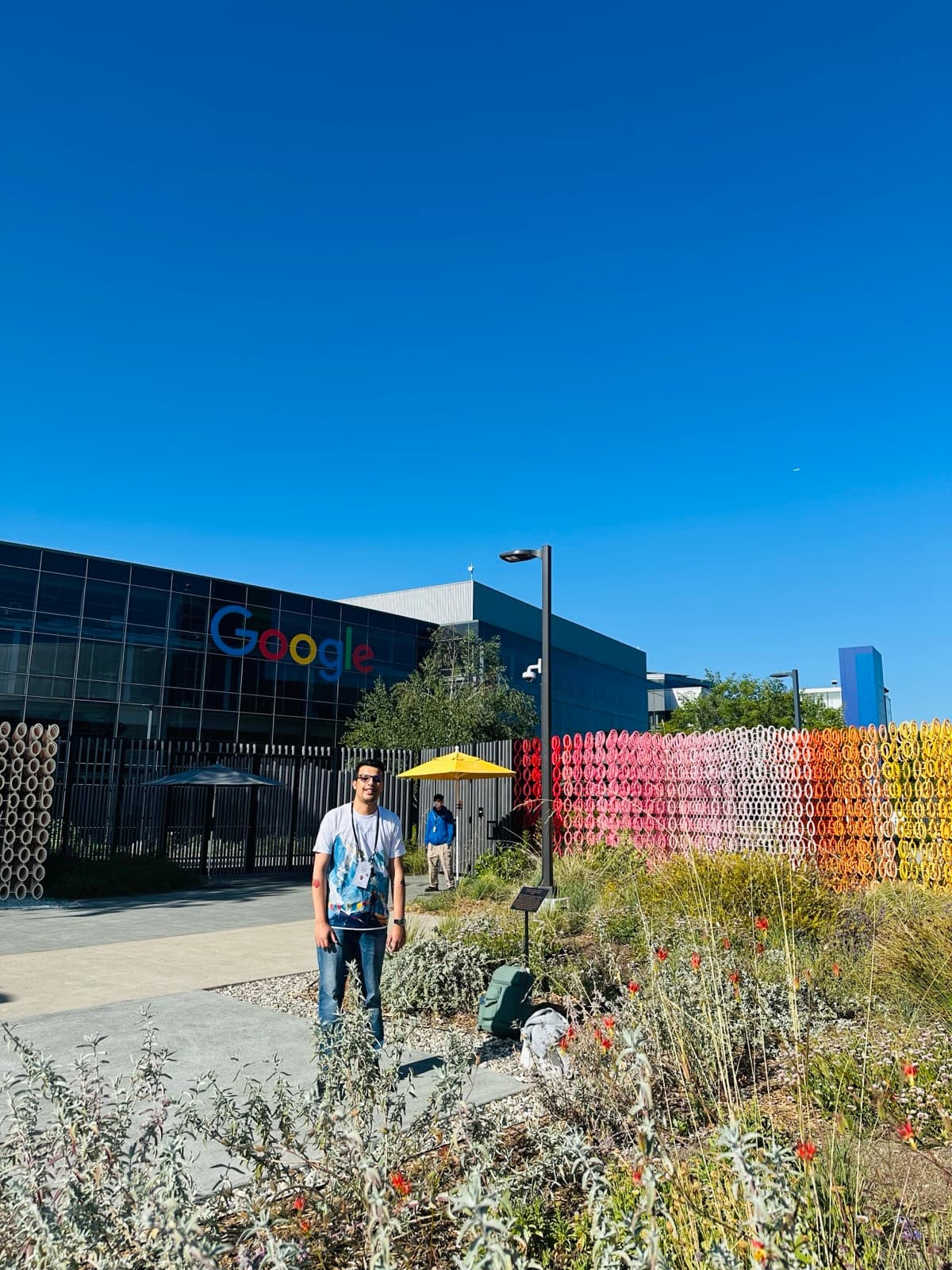 Standing outside the Google building in Mountain View