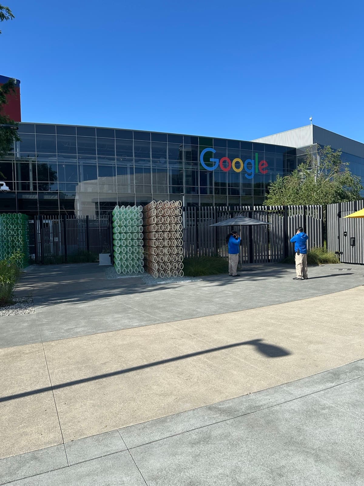 The Google logo on the Mountain View campus building